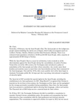 Statement by the Delegation of Norway on the Sami People’s Day, observed on 6 February 2019