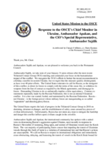 Statement by the Delegation of the United States of America in response to the update by Ambassador Martin Sajdik and to the report by Ambassador Ertugrul Apakan