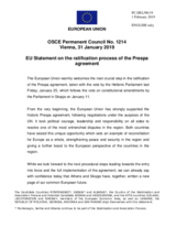 Statement by the Romanian EU Presidency on the ratification Process for the Prespa Agreement