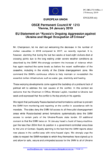 Statement by the Romanian EU Presidency on Russia’s ongoing aggression against Ukraine and the illegal occupation of Crimea