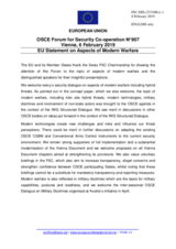 Statement by the Romanian EU Presidency in response to the presentations by Mr. M. Saarelainen, by Ms. H. Durham, and by Mr. V. Kravchenko