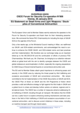 Statement by the Romanian EU Presidency in response to the presentations  by Ms. M. Messmer Mokhtar, by Ms. K. Prizeman, by Mr. M. Bleinroth, and by Ambassador S. Toscano