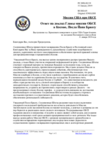 Миссия США при ОБСЕ - Ответ на доклад Главы миссии ОБСЕ в Косово, Посла Йана Браату