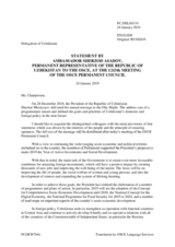 Statement by the Delegation of Uzbekistan on the Annual address by the President of Uzbekistan to Parliament on the goals and priorities of Uzbekistan’s 2019 domestic and foreign policy