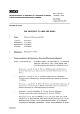 Diario de la 906ª Sesión plenaria del Foro de Cooperación en materia de Seguridad  