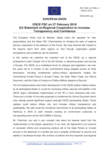 Statement by the Romanian EU Presidency in response to the presentations by Major-General (retired) U. Gerber, by Mr. A. Prakash, and by Mr. I. Kuželka