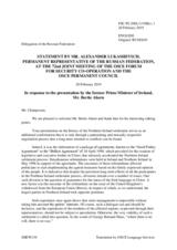 Statement by the Delegation of the Russian Federation in response to the perspective by Mr. B. Ahern, former Taoiseach (Prime Minister) of Ireland 