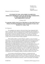 Statement by the Delegation of the Russian Federation in response to the report by the Chief Observer of the OSCE Observer Mission at Two Russian Checkpoints on the Russian-Ukrainian Border, Ambassador György Varga