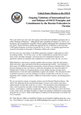 Statement by the Delegation of the United States of America on Russia’s ongoing aggression against Ukraine and illegal occupation of Crimea