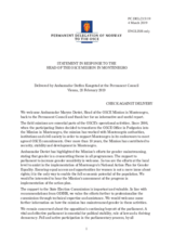 Statement by the Delegation of Norway in response to the report by the Head of the OSCE Mission to Montenegro, Ambassador Maryse Daviet