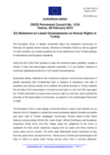 Statement by the Romanian EU Presidency on the human rights situation in Turkey