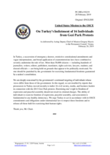 Statement by the Delegation of the United States of America on the human rights situation in Turkey