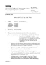 Diario de la 909ª Sesión plenaria del Foro de Cooperación en materia de Seguridad  