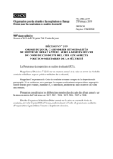 Décision No 2/19 du Forum pour la coopération en matière de sécurité