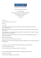 Statement by the Chairperson in Office Miroslav Lajčák to the United Nations Security Council