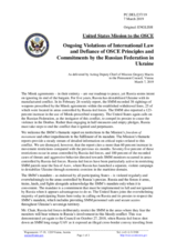 Statement by the Delegation of the United States of America on Russia’s ongoing aggression against Ukraine and illegal occupation of Crime