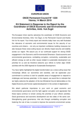 Statement by the Romanian EU Presidency in response to the report by the Co-ordinator of OSCE Economic and Environmental Activities, Ambassador Vuk Žugić