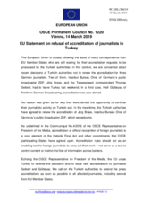 Statement by the Romanian EU Presidency on the refusal of accreditation to journalists in Turkey