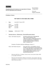 Giornale della 910a Seduta plenaria del Foro di cooperazione per la sicurezza
