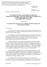 Statement by the Delegation of the Russian Federation in response to the report by the Co-ordinator of OSCE Economic and Environmental Activities, Ambassador Vuk Žugić