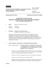 Diario de la 73ª Reunión conjunta del Foro de Cooperación en materia de Seguridad y del Consejo Permanente