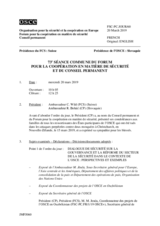 Journal de la 73ème séance commune du Forum pour la coopération en matière de sécurité et du Conseil permanent
