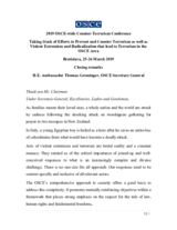 Closing remarks by Secretary General Thomas Greminger at the OSCE-wide Counter-Terrorism Conference 2019