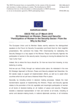 Statement by the Romanian EU Presidency in response to the presentations by H.E. Ms. A. Frick and Brigadier General V. Batut
