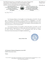 Response by the Delegation of North Macedonia to the Questionnaire on Anti-Personnel Mines and Explosive Remnants of War