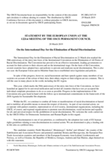 Statement by the Romanian EU Presidency on the International Day for the Elimination of Racial Discrimination, observed on 21 March