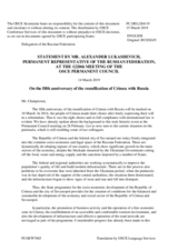 Statement by the Delegation of the Russian Federation on the 5th anniversary of the reunification of Crimea with the Russian Federation