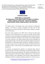 Statement by the Romanian EU Presidency in response to the presentations by Ms. M. Wohlfeld and Mr. D. Lutterbeck, by Mr. H. Hänggi, and by Mr. A. Lambert