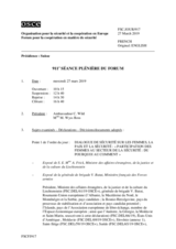 Journal de la 911ème séance plénière du Forum