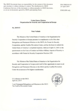 Response by the Delegation of the United States to the Questionnaire on the Code of Conduct on Politico-Military Aspects of Security