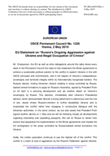 Statement by the Romanian EU Presidency on Russia’s ongoing aggression against Ukraine and illegal occupation of Crimea