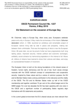 Statement by the Romanian EU Presidency on Europe Day, celebrated on 9 May 2019