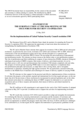 Statement by the Romanian EU Presidency in response to the presentations by Mr. I. Mirsaidov, by Mr. I. Cartagena Núñez, and by Mr. V. Pavlov