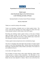 Opening Remarks by Secretary General Thomas Greminger