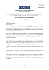 Opening Remarks by Amb. Thomas Greminger