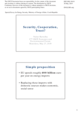 Presentation by Mr. Václav Bartuška, Special Envoy for Energy Security, Ministry of Foreign Affairs