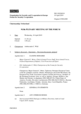 Journal of the 913th Plenary Meeting of the Forum for Security Co-operation