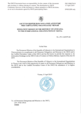 Response by the Delegation of Lithuania to the Questionnaire on the Code of Conduct on Politico-Military Aspects of Security Response by the Delegation of Lithuania to the Questionnaire on the Code of Conduct on Politico-Military Aspects of Security