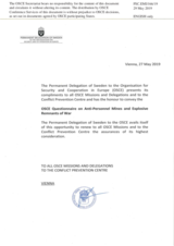 Response by the Delegation of Sweden to the Questionnaire on Anti-Personnel Mines and Explosive Remnants of War