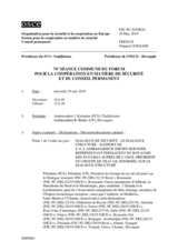 Journal de la 74ème séance commune du Forum pour la coopération en matière de sécurité et du Conseil permanent