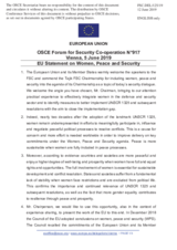 Statement by the Romanian EU Presidency in response to the presentations by Vice Admiral M. Mellett DSM, by Lieutenant Colonel T. Strebel, and by Ms. P. Kannisto