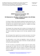 Statement by the Romanian EU Presidency on the abolition of the death penalty in the US state of New Hampshire