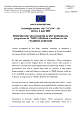 Déclaration de l’UE en réponse au chef du Bureau du programme de l’OSCE à Bichkek et au Directeur de l’Académie de Bichkek
