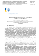 Statement by the Delegation of Ukraine on Russia’s ongoing aggression against Ukraine and illegal occupation of Crimea