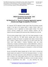 Statement by the Romanian EU Presidency on Russia’s ongoing aggression against Ukraine and illegal occupation of Crimea