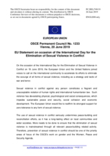 Statement by the Romanian EU Presidency on the International Day for the Elimination of Sexual Violence in Conflict, observed on 19 June 2019